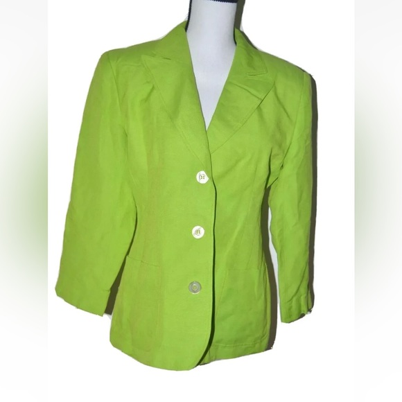 Women gorgeous winter vintage blazer Giorgio Sant Angelo size10 green - Picture 2 of 11